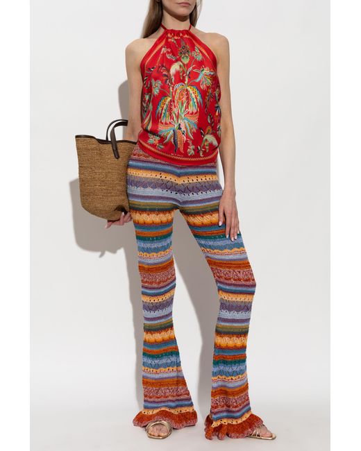 Etro Red Silk Top