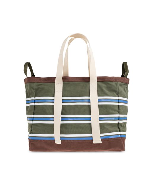 DSquared² Green Striped Pattern 'Shopper' Bag