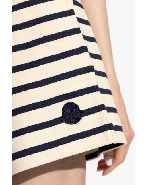 Moncler Natural Striped Pattern Shorts