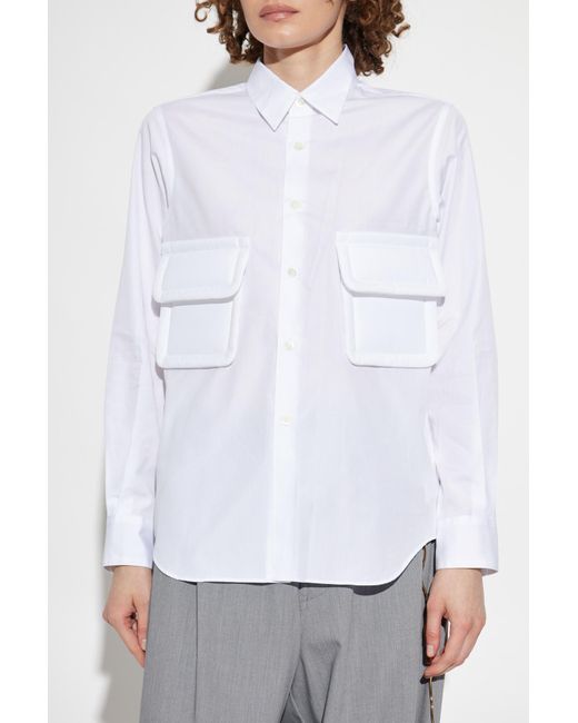 CDG by Comme des Garcons White Cotton Shirt With Pockets