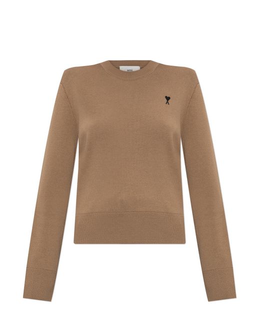 AMI Natural Sweater With Logo
