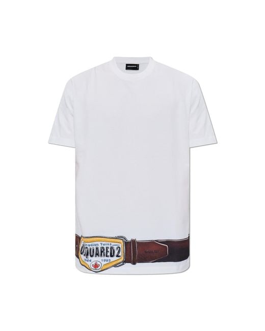 DSquared² White T-Shirt With Logo for men