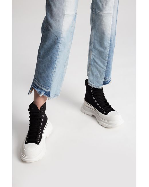 McQueen Black Tread Slick High-Top Sneakers