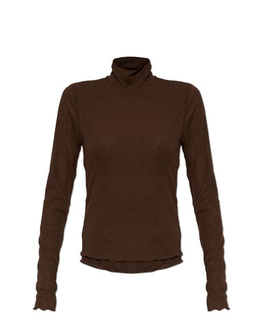 Ganni Brown Top With A Turtleneck