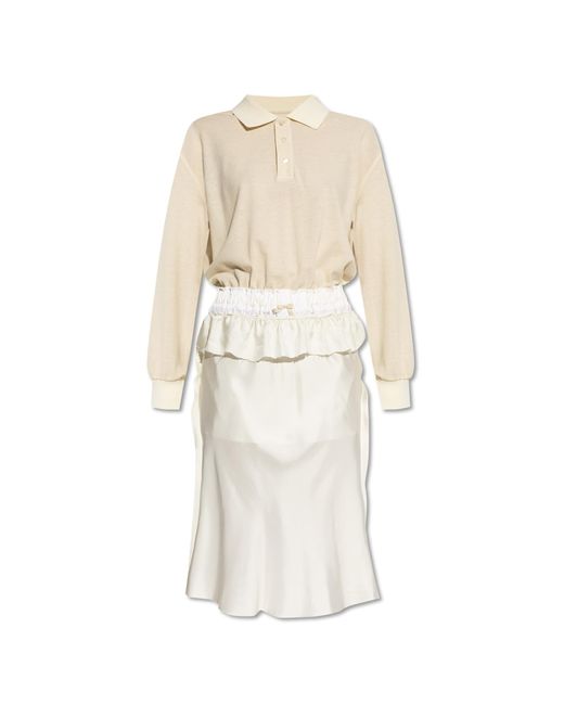 Maison Margiela White Dress Made Of Combined Materials