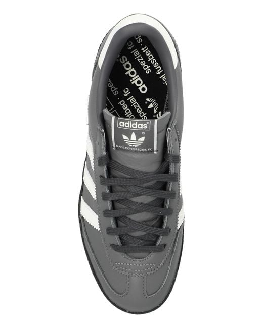 Adidas Originals Black Leather Sneakers With Metallic Accents for men