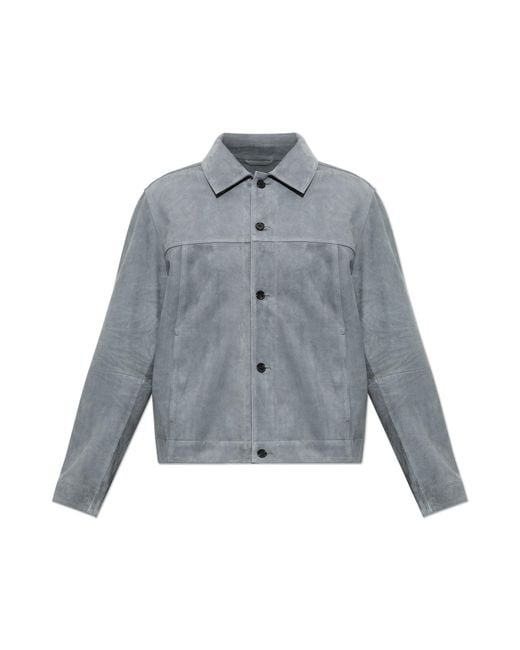 Arma Gray 'Jaden' Leather Jacket for men