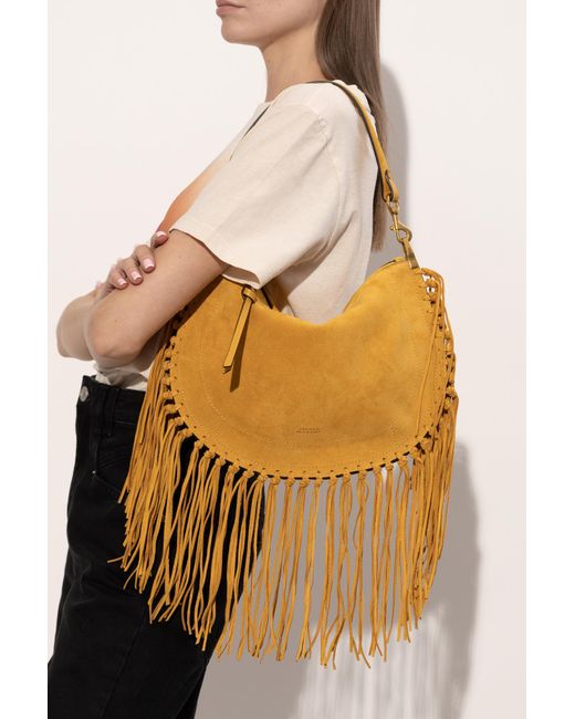 Isabel Marant Metallic Suede Shoulder Bag 'Oskan Soft Zip'
