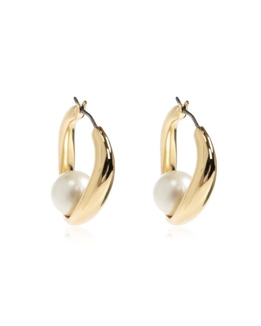 Kate Spade Metallic Earrings With Glass Pearl
