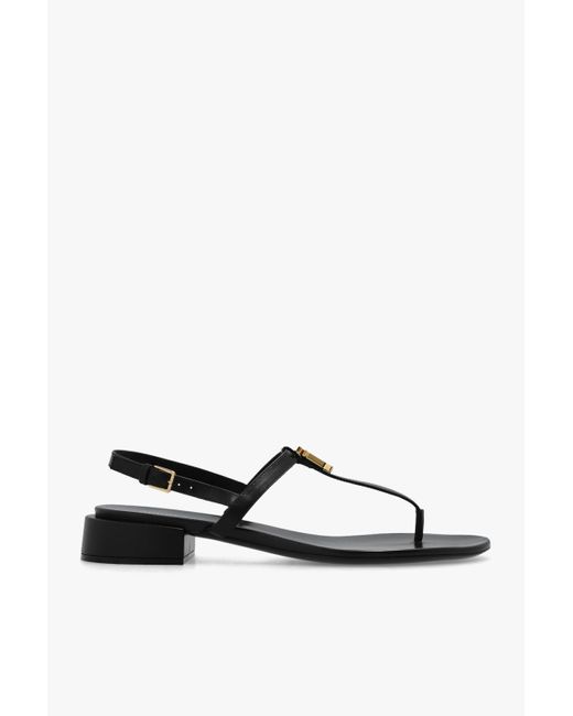 Burberry White Emily Leather Sandals