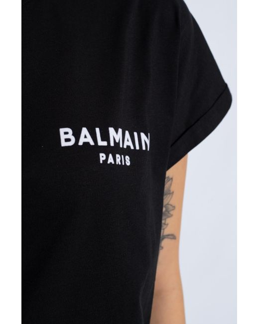 Balmain Black T-shirt With Logo,