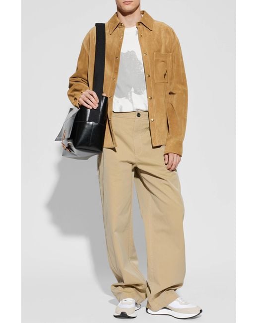 McQueen Natural Wide-Leg Trousers for men