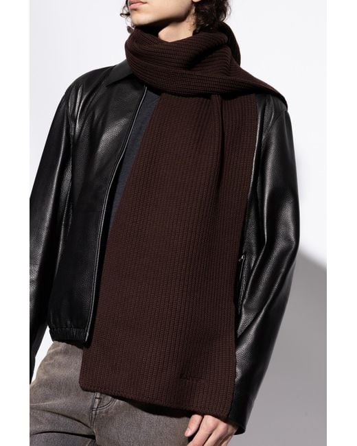 Lanvin Black Wool Scarf for men