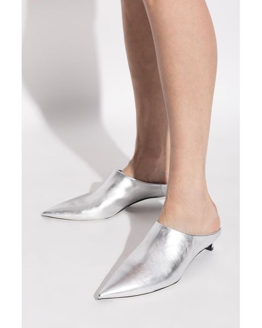 Jil Sander White Leather Heeled Shoes