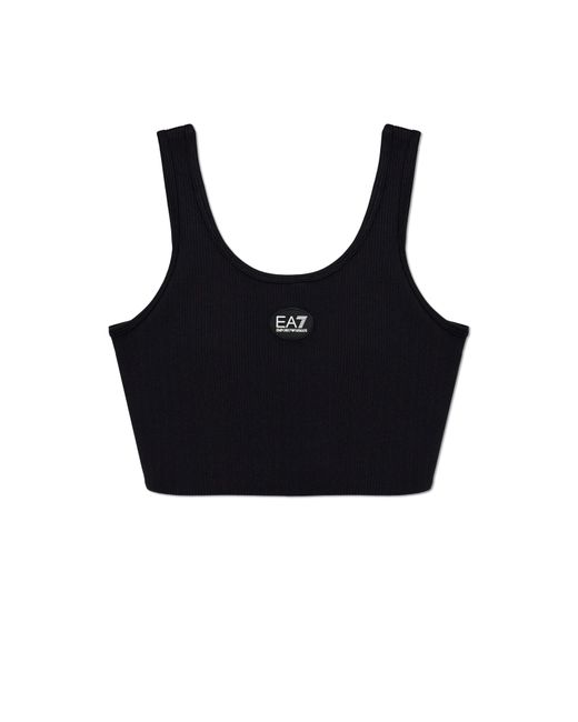 EA7 Black Short Top With Logo