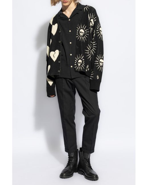 AllSaints Black Creased Trousers 'Tallis' for men