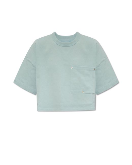 Bottega Veneta Blue Cropped T-shirt,