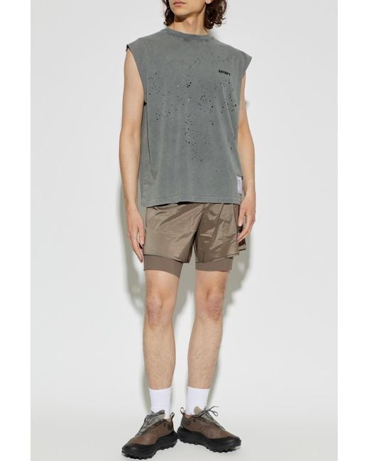 Satisfy Gray Sleeveless T-Shirt 'Mothtech' for men