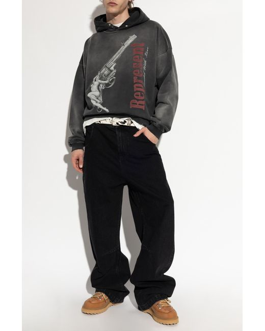Represent Black Sweatshirt With Print for men