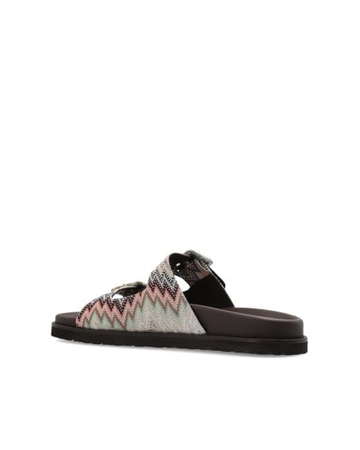 Missoni White Patterned Slides