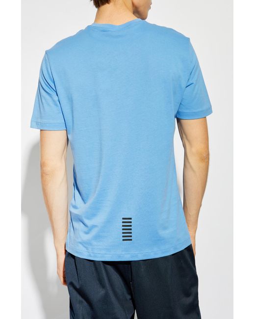 EA7 Blue T-Shirt With Logo for men