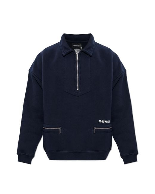 DSquared² Blue Sweatshirt With Logo for men