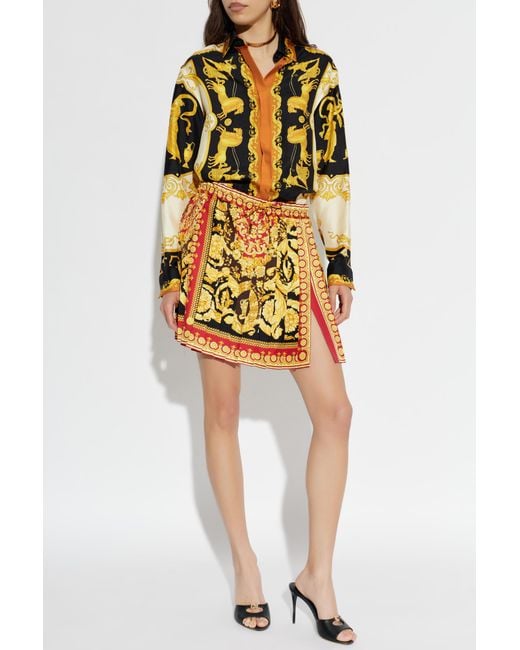 Versace Yellow Silk Shirt
