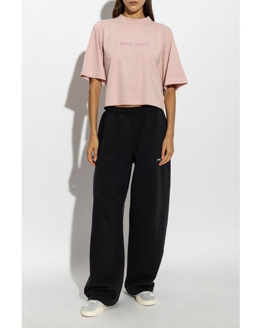 Palm Angels Pink Cotton T-Shirt
