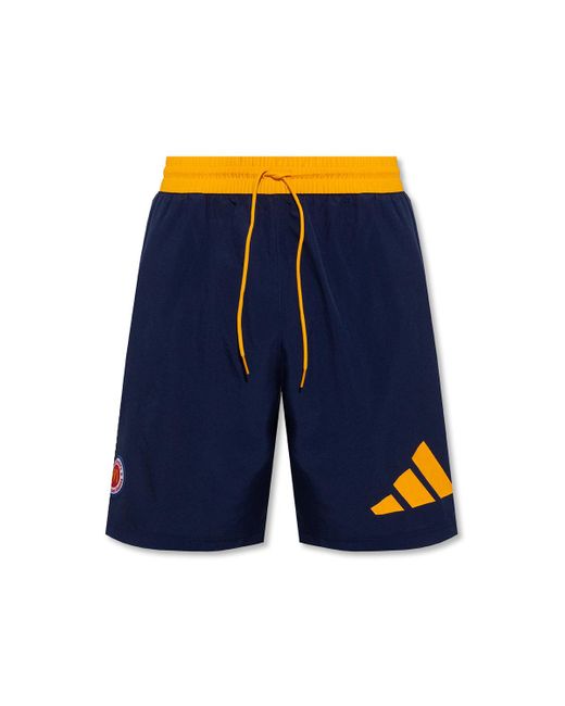 adidas blue and yellow shorts