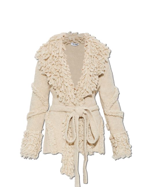 The Attico Natural Cardigan With Fringes
