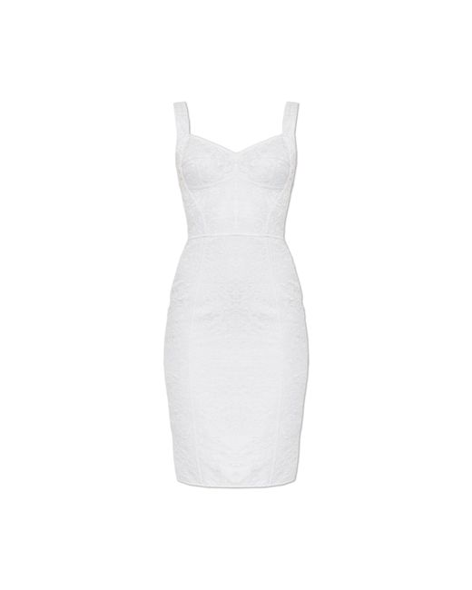 Dolce & Gabbana White Fitted Dress