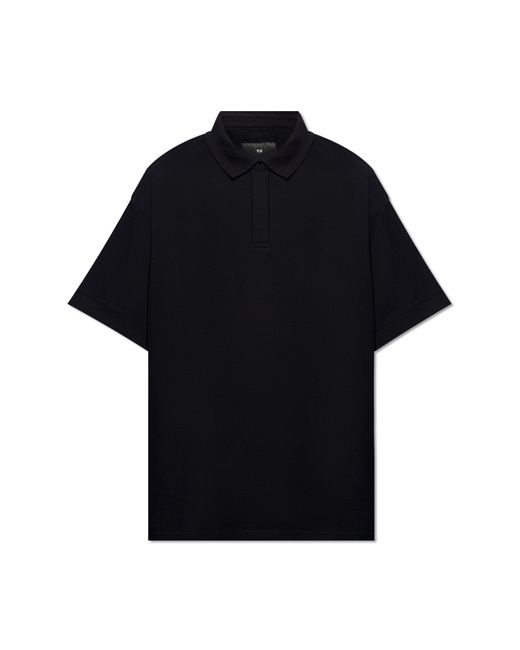 Y-3 Black Cotton Polo Shirt, for men
