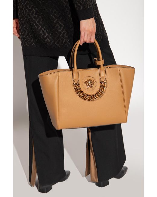 Versace Leather 'la Medusa Medium' Shopper Bag in Brown Lyst Australia