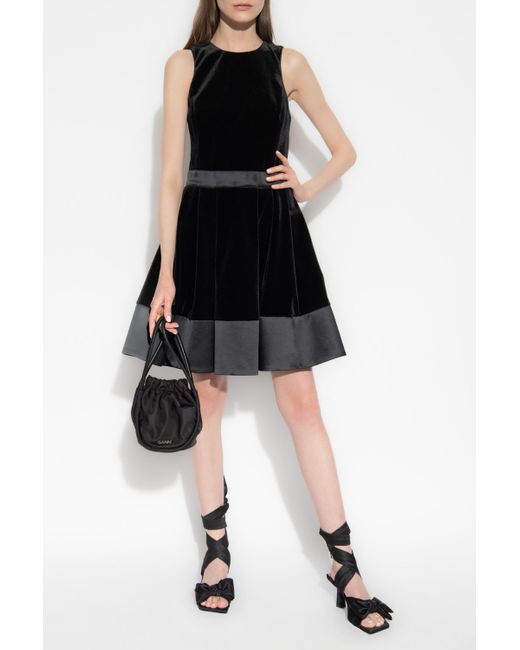 Emporio Armani Sleeveless Velvet Dress in Black Lyst