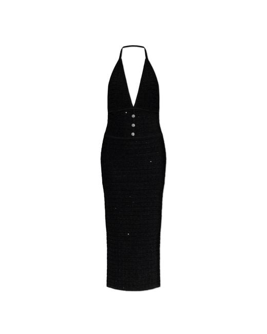 Alessandra Rich Black Off-The-Shoulder Dress