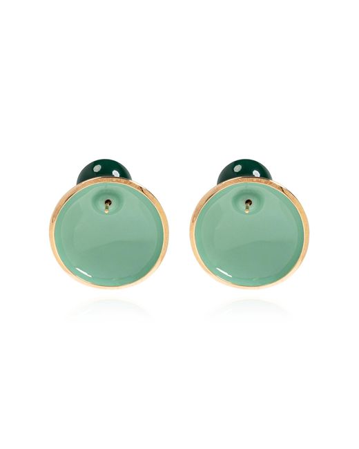 Bottega Veneta Green Round Earrings