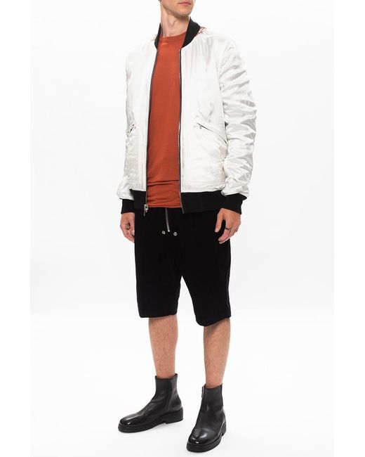 Rick Owens White Reversible Bomber Jacket for men