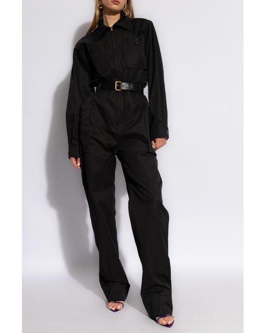 Saint Laurent Black Cotton Jumpsuit,