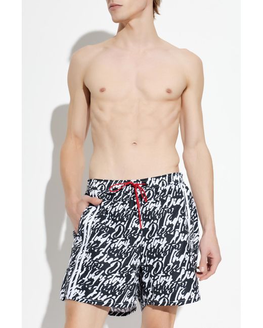 DIESEL White 'Soccer-41-D-Pop' Swim Shorts for men