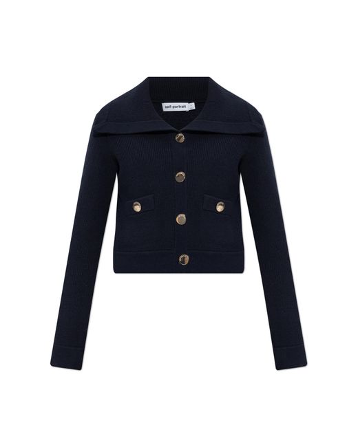 Self-Portrait Blue Cardigan With Pockets
