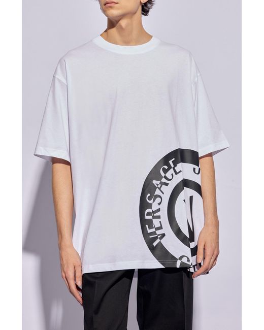 Versace White T-shirt With Logo, for men