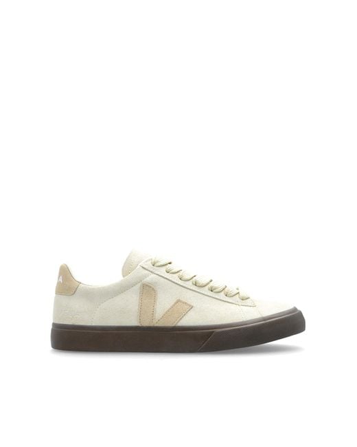 Veja White Campo Suede Sports Shoes