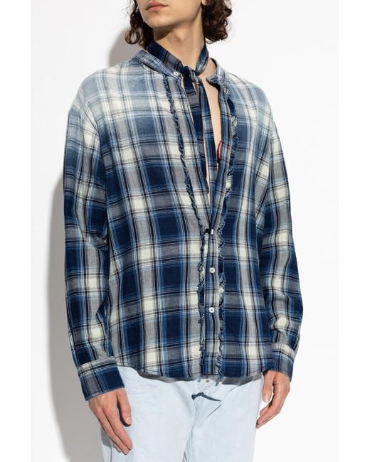 DSquared² Blue Checked Pattern Shirt for men