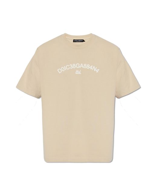 Dolce & Gabbana Natural Printed T-shirt, for men