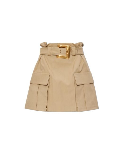 Balmain Black Cargo Skirt