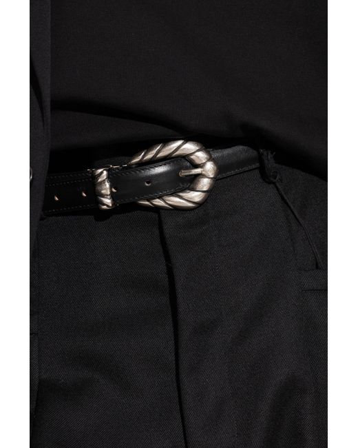 IRO Black Leather Belt "Embella"