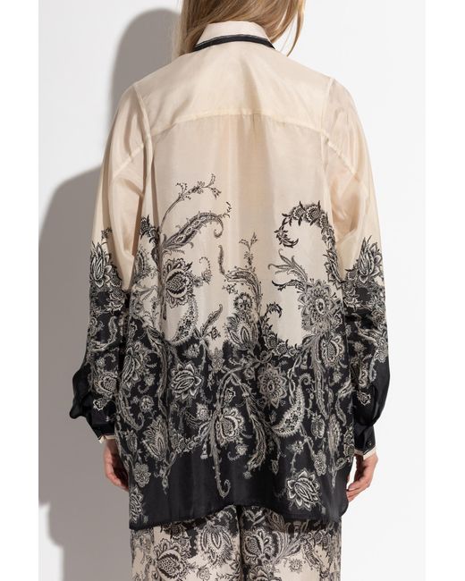 Zimmermann White Silk Shirt With Print