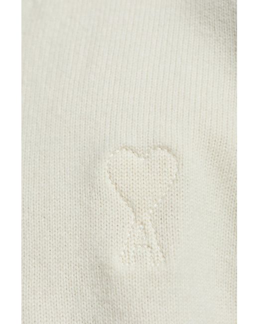 AMI Natural Wool Turtleneck With Logo