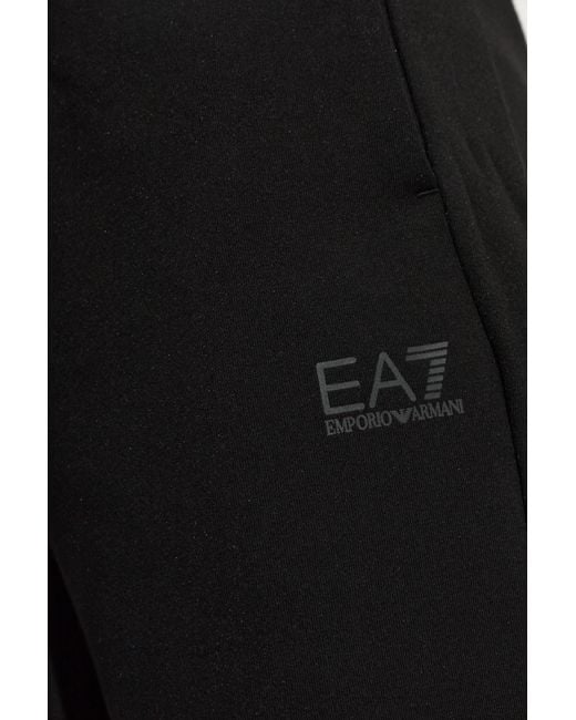 EA7 Black Sweatpants With Printed Logo for men