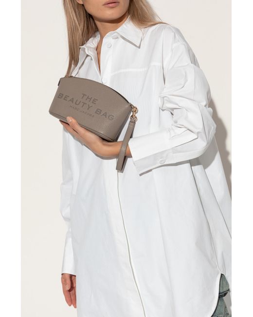 Marc Jacobs Gray Cosmetic Bag With Logo